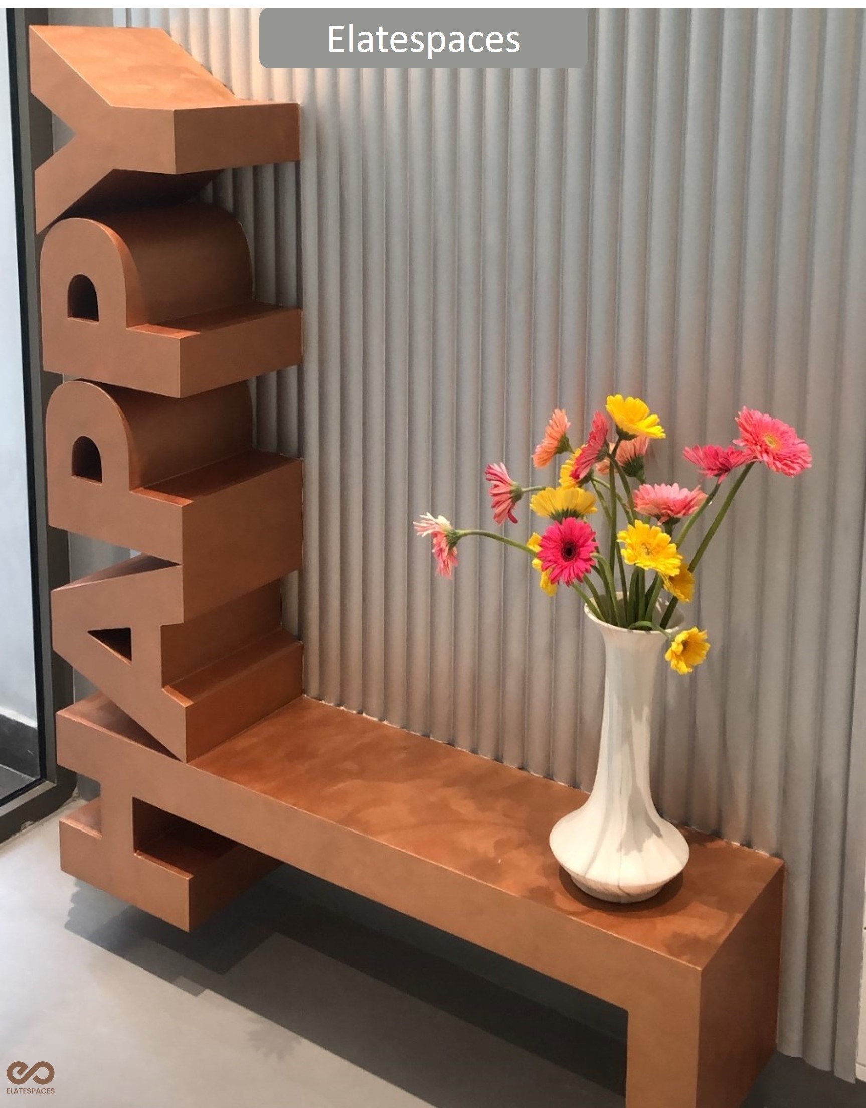 Relwood 3D Letters, Happy Sign, Interior Design, Wall Decor, Modern Art Elatespaces